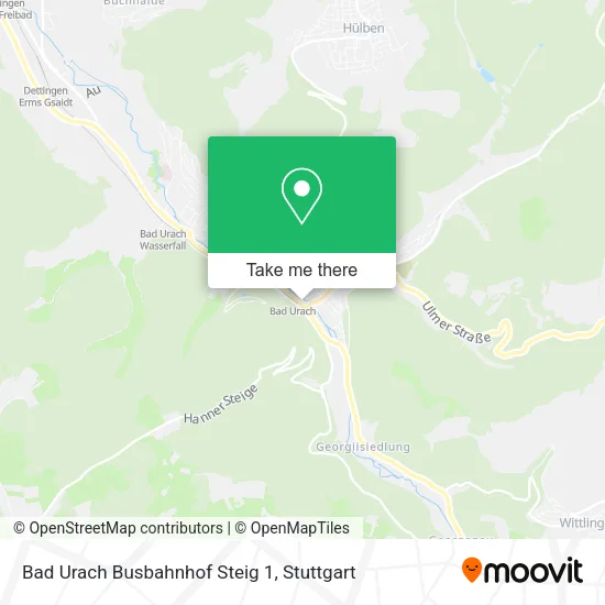 Карта Bad Urach Busbahnhof Steig 1