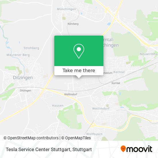 Карта Tesla Service Center Stuttgart