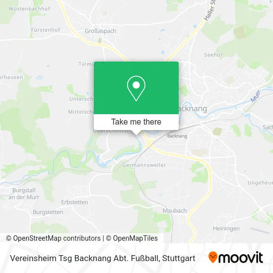 Карта Vereinsheim Tsg Backnang Abt. Fußball