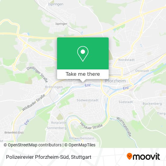 Polizeirevier Pforzheim-Süd map