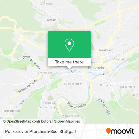 Карта Polizeirevier Pforzheim-Süd