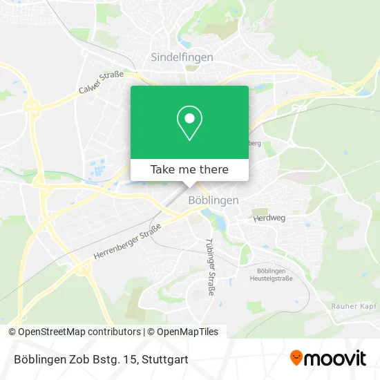 Карта Böblingen Zob Bstg. 15