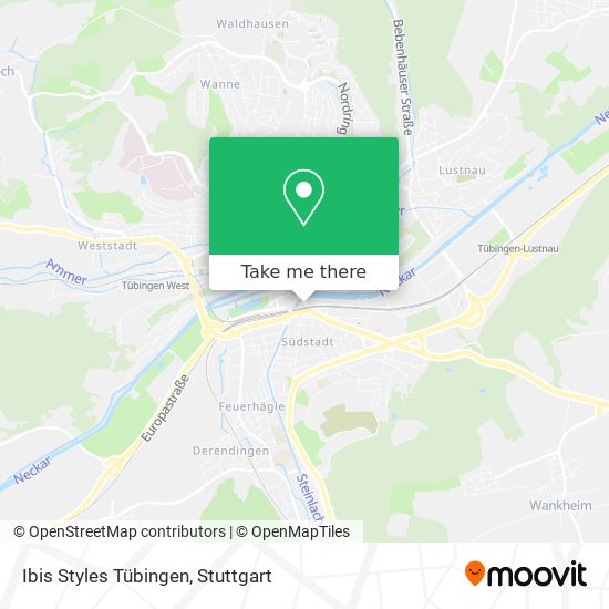 Ibis Styles Tübingen map