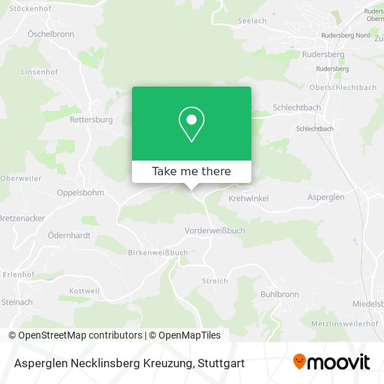 Карта Asperglen Necklinsberg Kreuzung