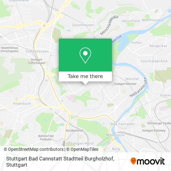 Карта Stuttgart Bad Cannstatt Stadtteil Burgholzhof