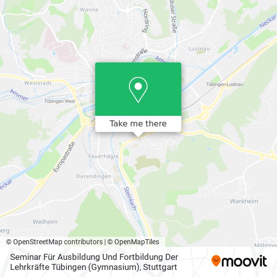 Seminar Für Ausbildung Und Fortbildung Der Lehrkräfte Tübingen (Gymnasium) map