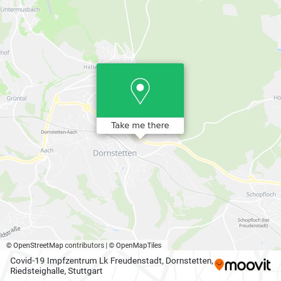 Covid-19 Impfzentrum Lk Freudenstadt, Dornstetten, Riedsteighalle map
