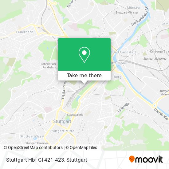 Stuttgart Hbf Gl 421-423 map