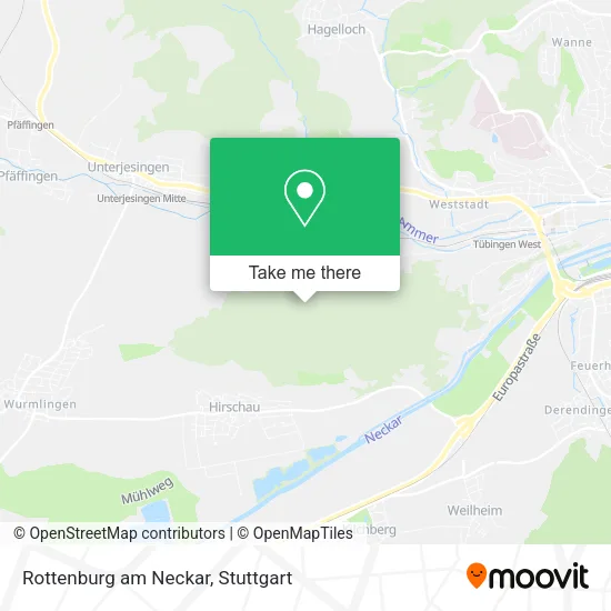 Карта Rottenburg am Neckar