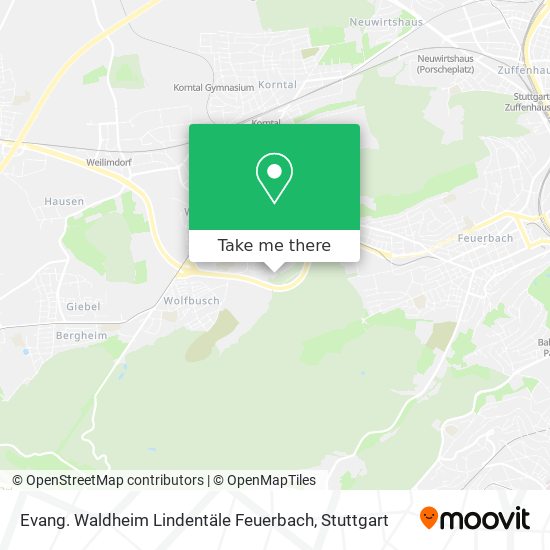 Evang. Waldheim Lindentäle Feuerbach map
