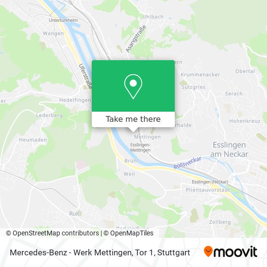 Mercedes-Benz - Werk Mettingen, Tor 1 map