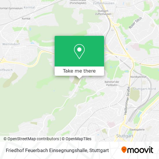Friedhof Feuerbach Einsegnungshalle map