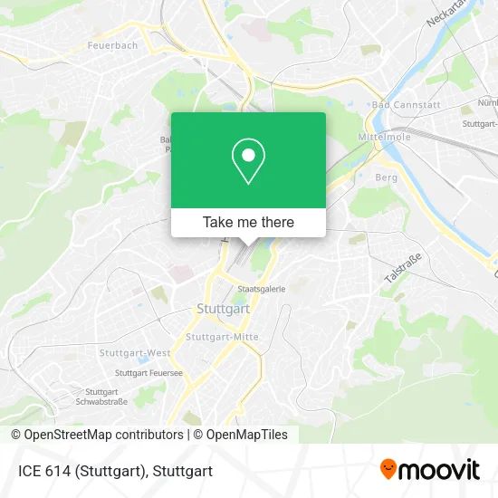 Карта ICE 614 (Stuttgart)