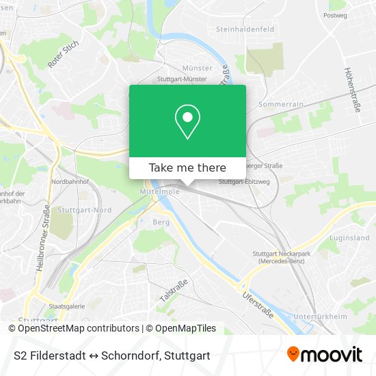 Карта S2 Filderstadt ↔ Schorndorf