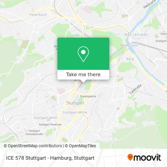ICE 578 Stuttgart - Hamburg map