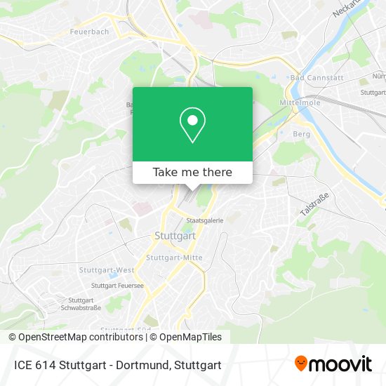 ICE 614 Stuttgart - Dortmund map