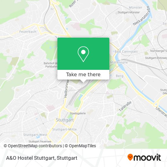 Карта A&O Hostel Stuttgart