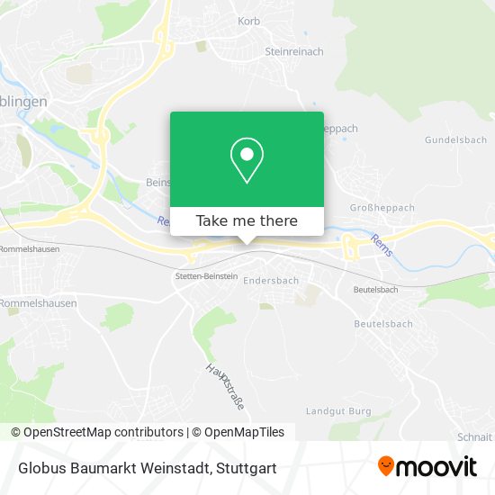 Карта Globus Baumarkt Weinstadt