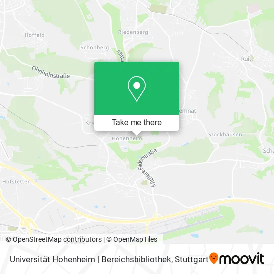 Карта Universität Hohenheim | Bereichsbibliothek