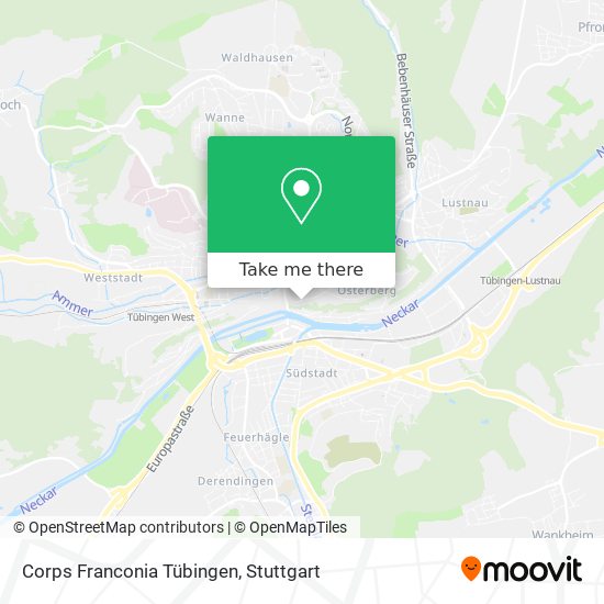 Corps Franconia Tübingen map