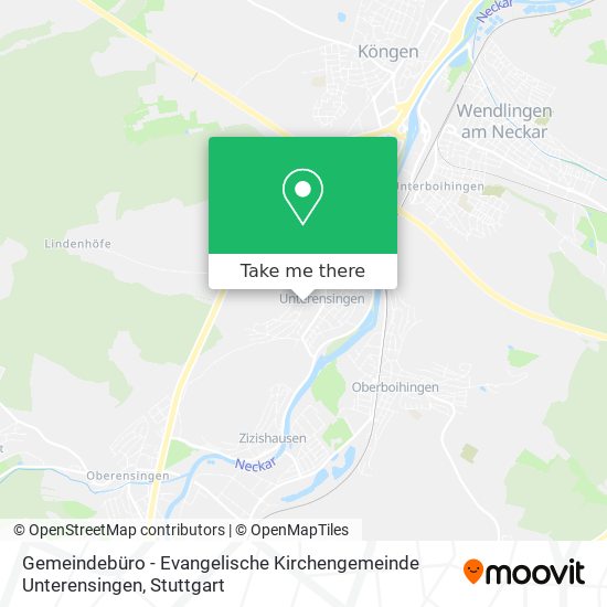 Карта Gemeindebüro - Evangelische Kirchengemeinde Unterensingen