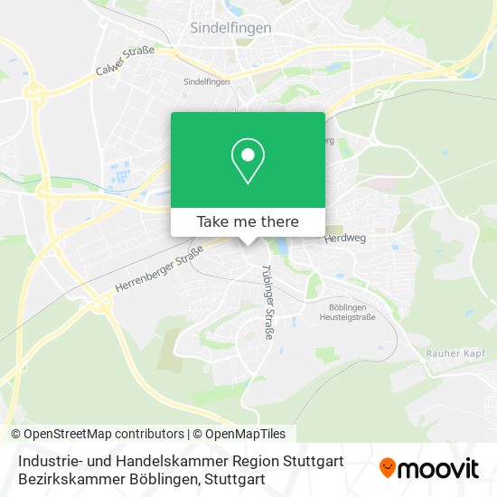 Карта Industrie- und Handelskammer Region Stuttgart Bezirkskammer Böblingen