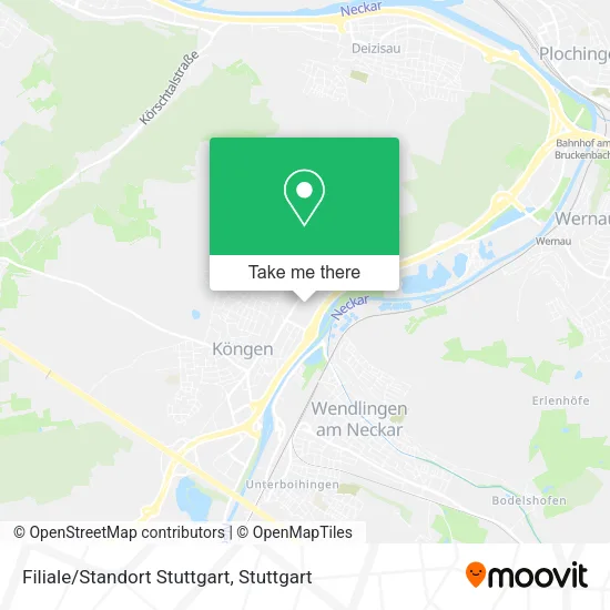 Карта Filiale/Standort Stuttgart