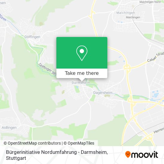 Bürgerinitiative Nordumfahrung - Darmsheim map