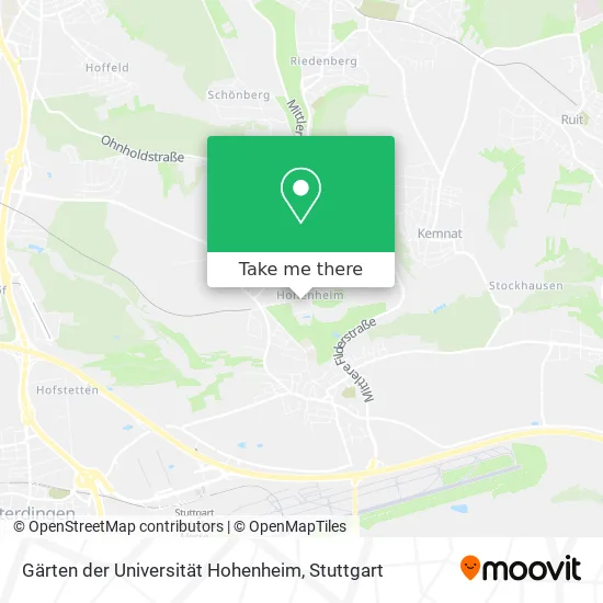 Карта Gärten der Universität Hohenheim