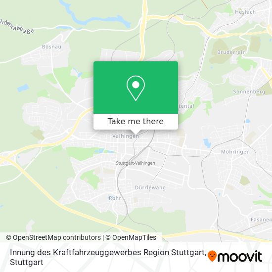 Карта Innung des Kraftfahrzeuggewerbes Region Stuttgart