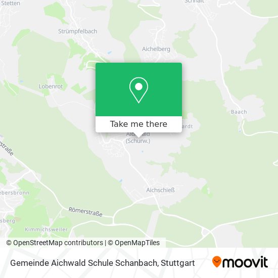 Карта Gemeinde Aichwald Schule Schanbach