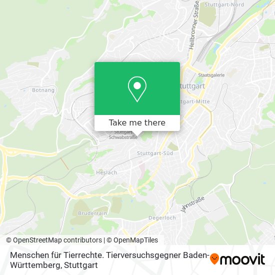 Menschen für Tierrechte. Tierversuchsgegner Baden-Württemberg map