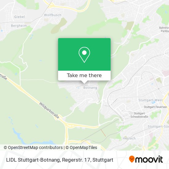 LIDL Stuttgart-Botnang, Regerstr. 17 map