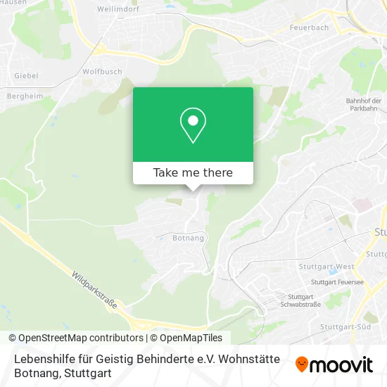 Карта Lebenshilfe für Geistig Behinderte e.V. Wohnstätte Botnang