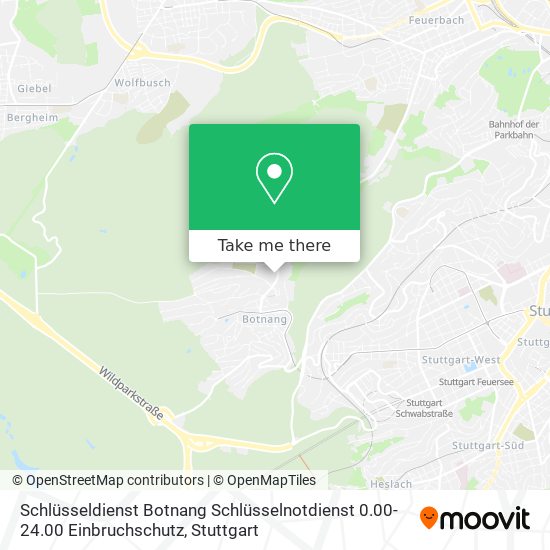 Schlüsseldienst Botnang Schlüsselnotdienst 0.00-24.00 Einbruchschutz map