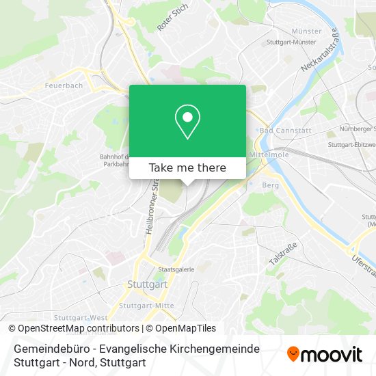 Gemeindebüro - Evangelische Kirchengemeinde Stuttgart - Nord map