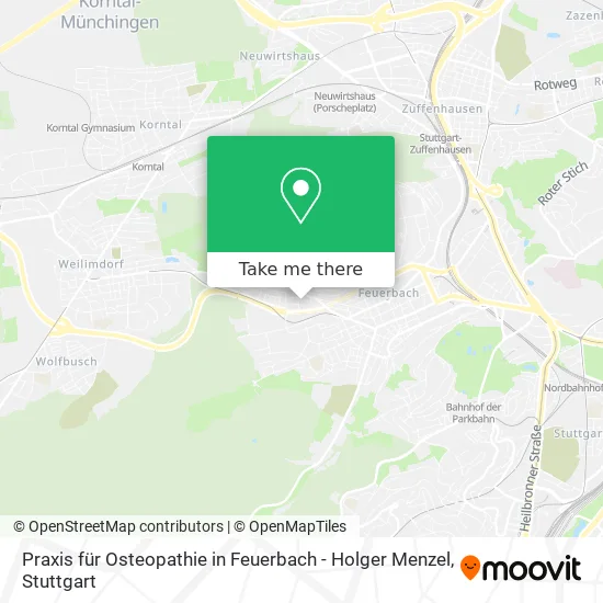 Карта Praxis für Osteopathie in Feuerbach - Holger Menzel