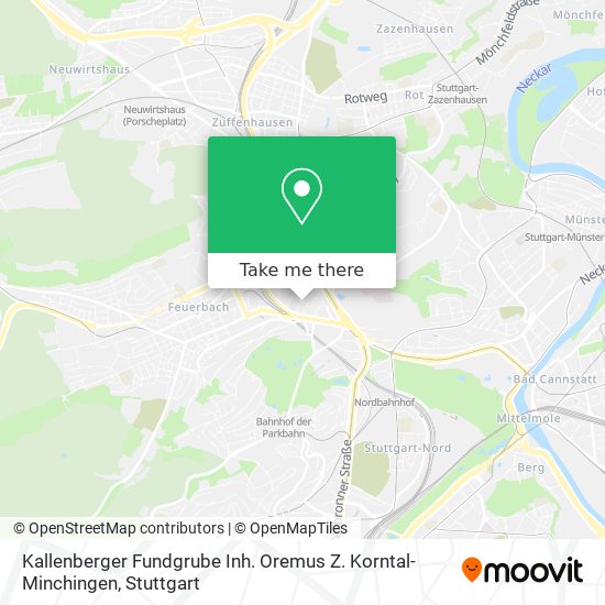 Карта Kallenberger Fundgrube Inh. Oremus Z. Korntal-Minchingen
