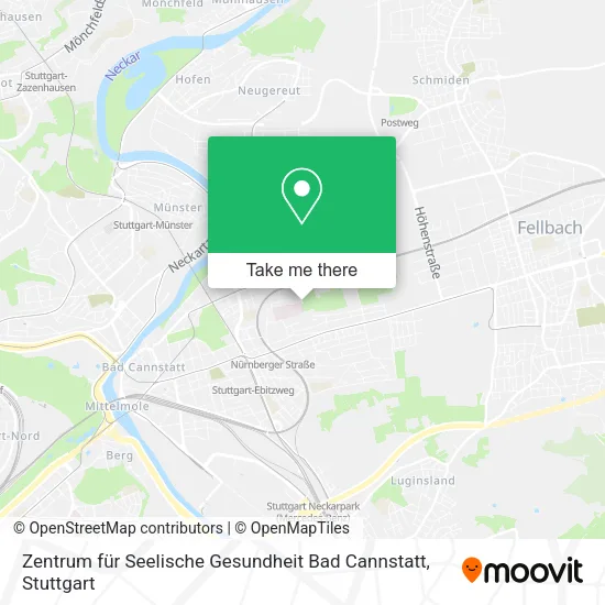 Карта Zentrum für Seelische Gesundheit Bad Cannstatt