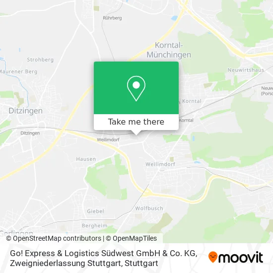 Карта Go! Express & Logistics Südwest GmbH & Co. KG, Zweigniederlassung Stuttgart