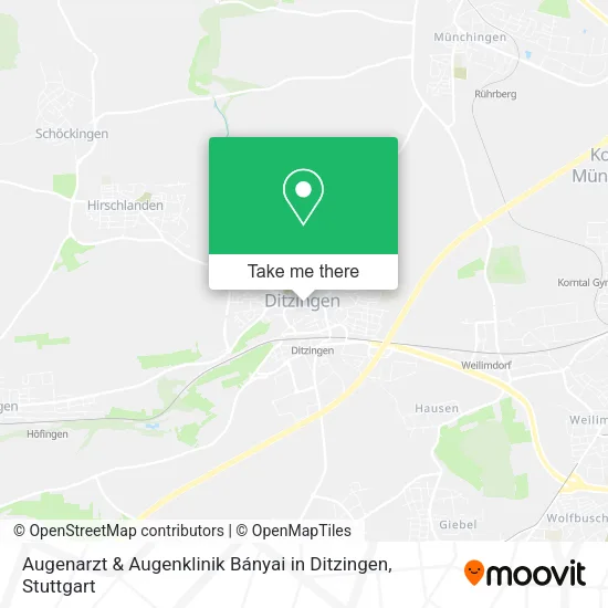 Карта Augenarzt & Augenklinik Bányai in Ditzingen