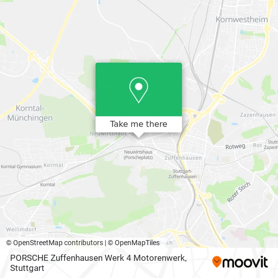 Карта PORSCHE Zuffenhausen Werk 4 Motorenwerk