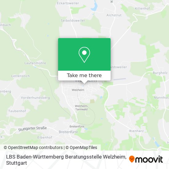 Карта LBS Baden-Württemberg Beratungsstelle Welzheim