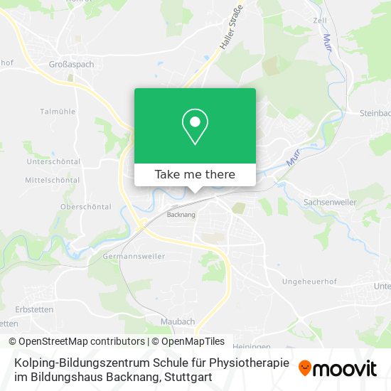 Kolping-Bildungszentrum Schule für Physiotherapie im Bildungshaus Backnang map