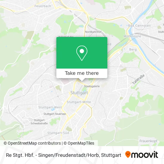 Карта Re Stgt. Hbf. - Singen / Freudenstadt / Horb