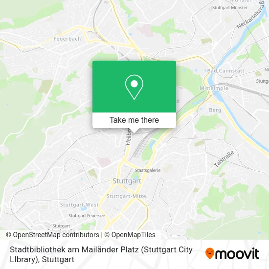 Карта Stadtbibliothek am Mailänder Platz (Stuttgart City LIbrary)