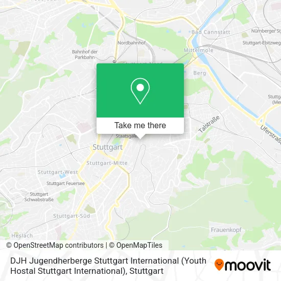 Карта DJH Jugendherberge Stuttgart International (Youth Hostal Stuttgart International)