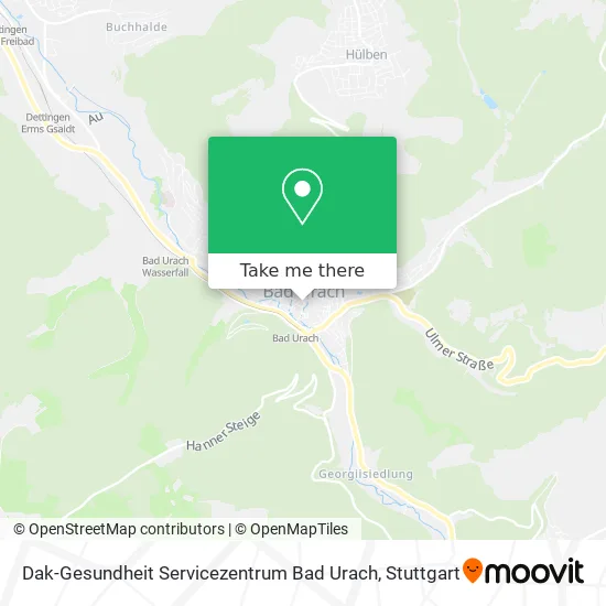 Карта Dak-Gesundheit Servicezentrum Bad Urach