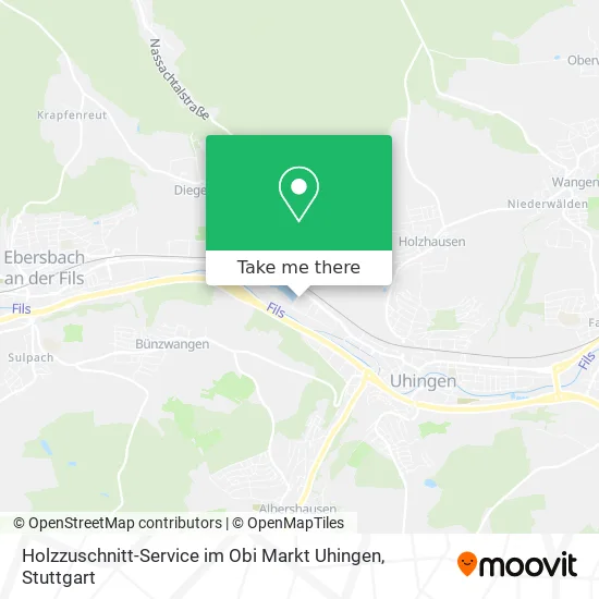 Карта Holzzuschnitt-Service im Obi Markt Uhingen