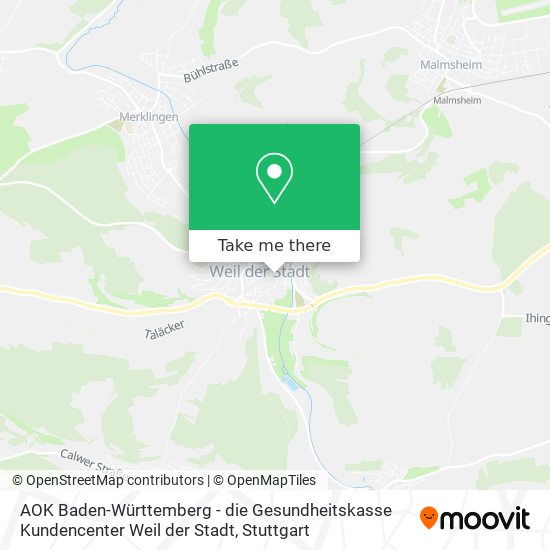 AOK Baden-Württemberg - die Gesundheitskasse Kundencenter Weil der Stadt map